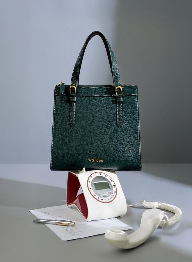 أكسيسورايز حقيبة يد نسائية من أكسسورايز لندن، طراز دوايت، بخياطة متباينة | حقيبة يد صغيرة الحجم ومنظمة | حقيبة رسمية للنساء | خيار هدية - Image 4